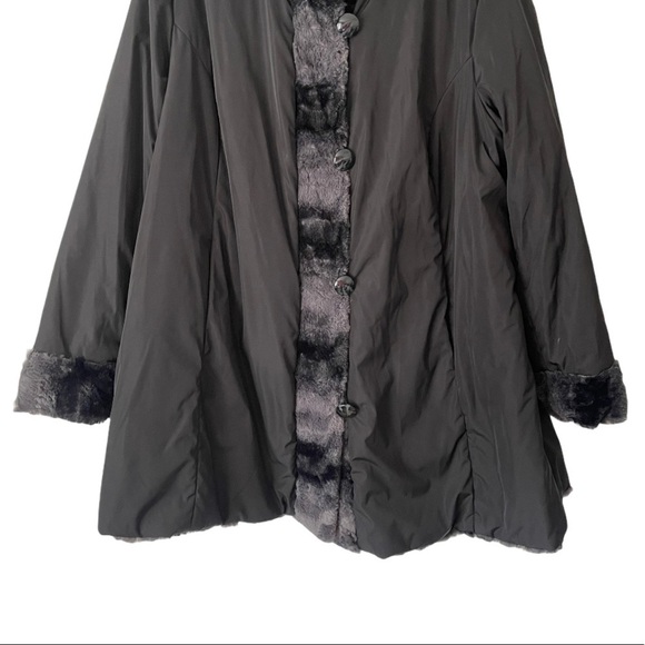 Hal Rubenstein 3X Lorena Reversible Faux Fur Coat - Picture 7 of 9